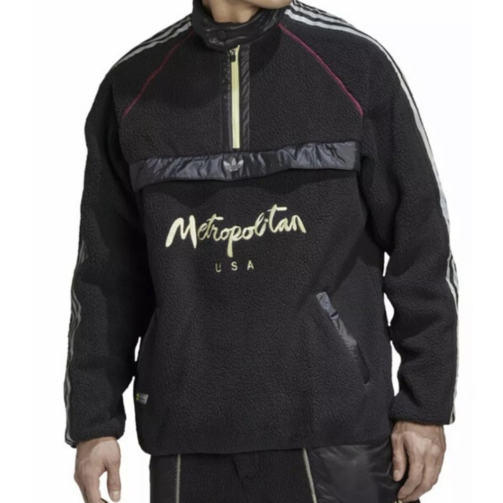 Adidas Metropolitan Colab‎ HD Sz L Large Black Yellow Skate Sk8 Pullover $150
